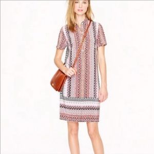 J Crew Multi-Color 100% Geometric Design Shirt Dress